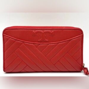 Tori Burch Alexa wallet red, zip around, minimal signs of wear